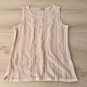 Anarkh NYC Sustainable Ivory Lace Sleeveless Shell Top Summer Blouse Size Medium